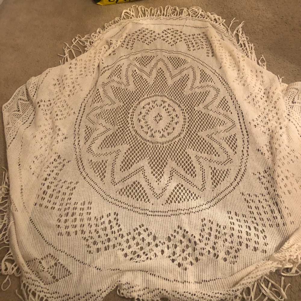 Oversized fringe kimono